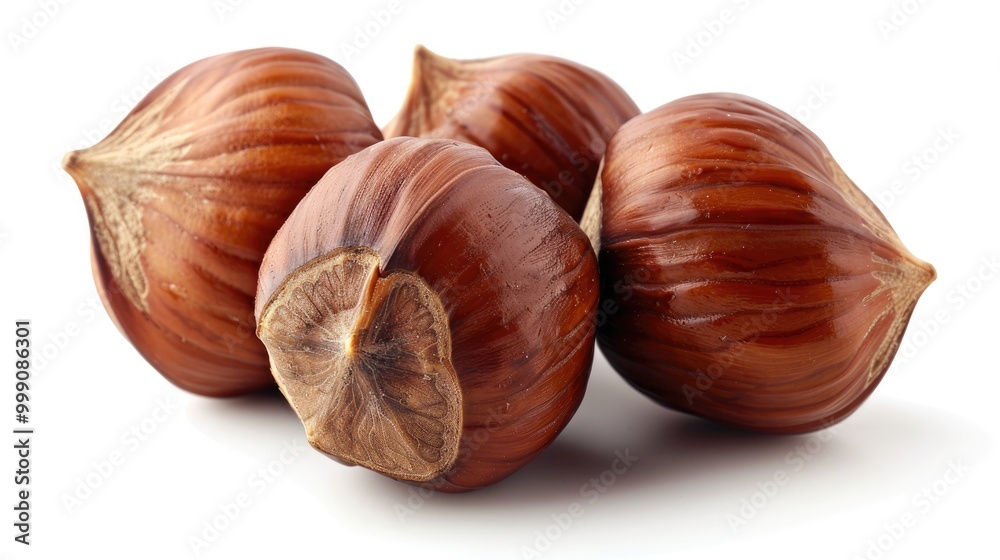 Hazelnut Fresh Organic Filbert Nut Isolated On White Background Hazelnut Fresh Organic Filbert Nut Isolated On White Background