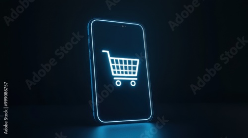 E commerce - Online shopping icon on smart phone for global concept 