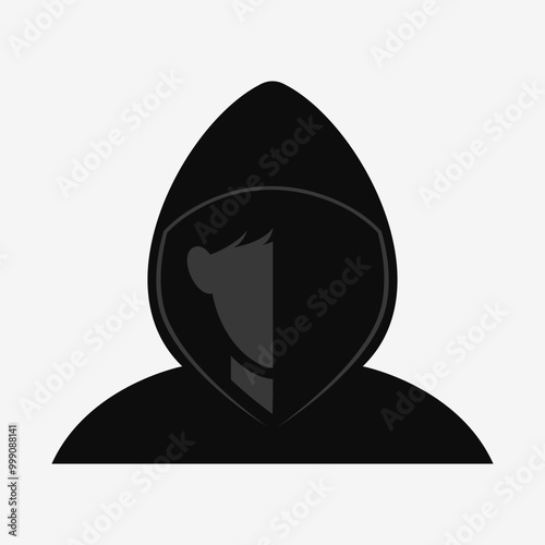 Man in hood. Incognito icon. Simple vector illustration
