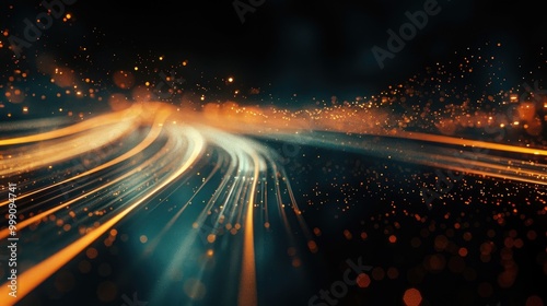 Abstract light trails on a dark background