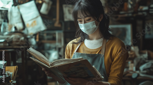 遺品整理をする女性 photo