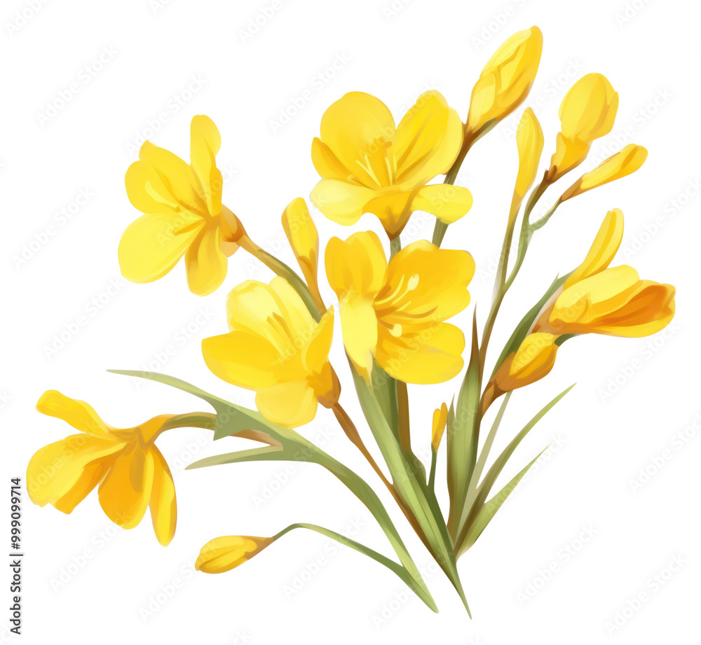Obraz premium PNG Freesia daffodil flower plant.