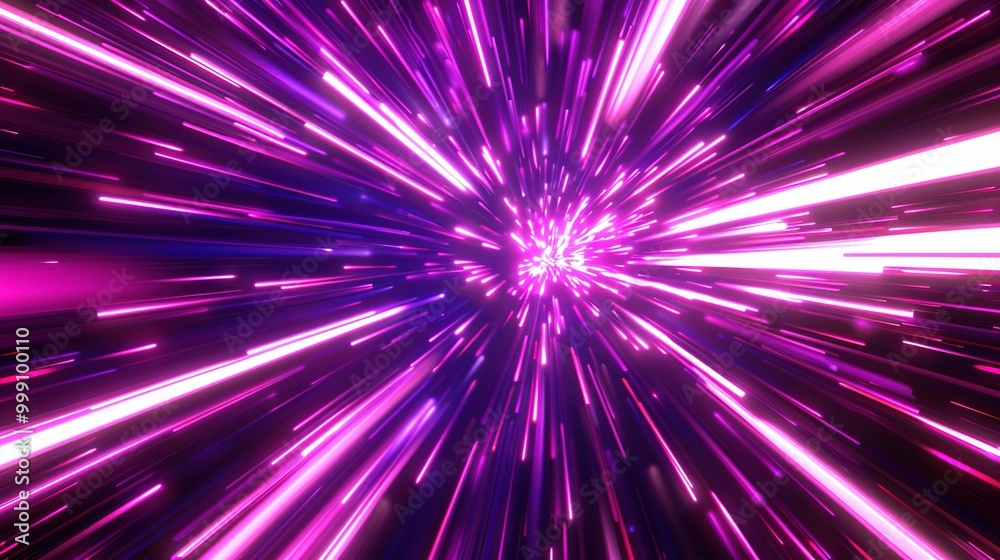 Abstract Purple and White Light Streaks Radiating from a Center Point Abstract Purple and White Light Streaks Radiating from a Center Point