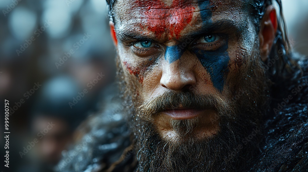 Intense Portrait of a Viking Warrior Intense Portrait of a Viking Warrior