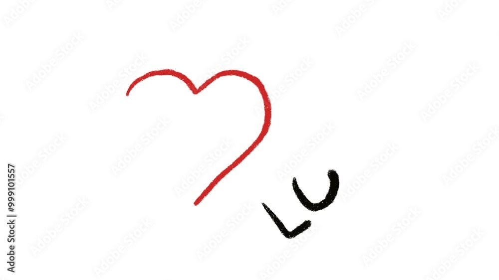 Red heart with black text Love Red heart with black text Love