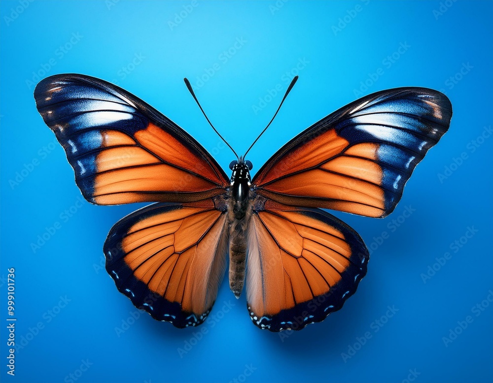 Fototapeta premium butterfly on blue background