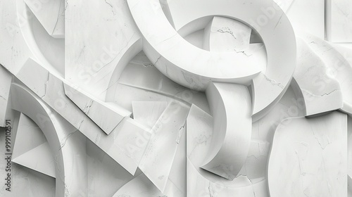 Obraz na płótnie Abstract White Geometric Shapes Intersecting w salonie