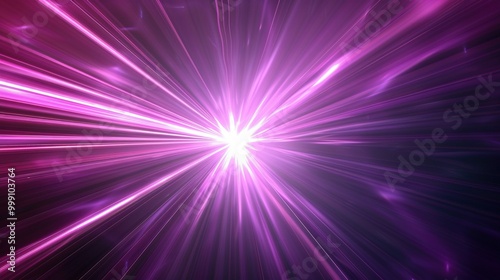 Abstract Purple Light Rays Converging on a Bright White Center