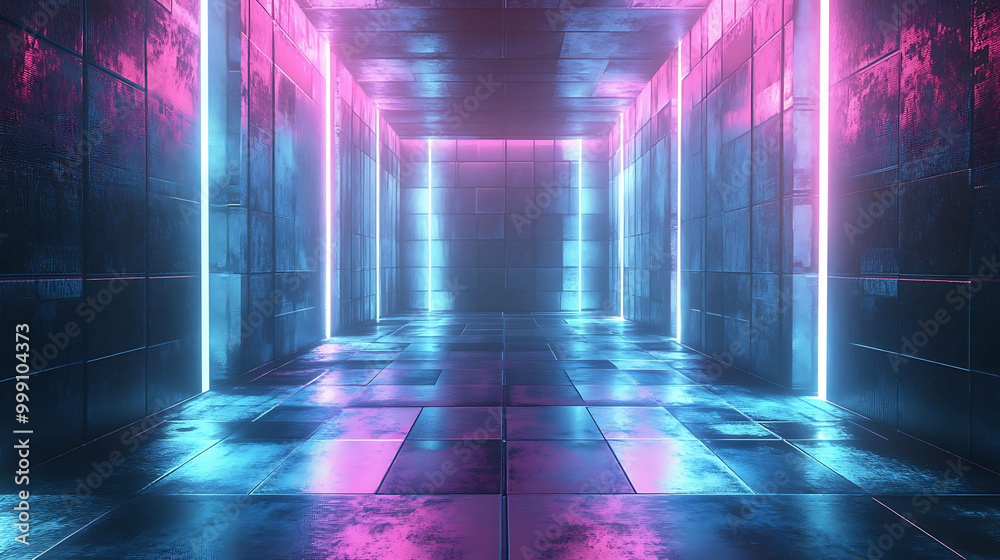 Space with neon lights Space with neon lights