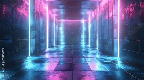 Space with neon lights