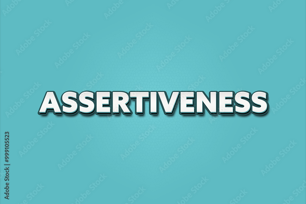 Fototapeta premium Assertiveness. A Illustration with white text isolated on light green background.