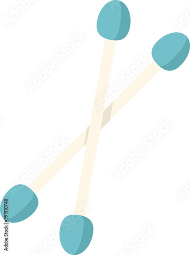 Two cotton swabs crossing each other, a simple representation of hygiene and personal care