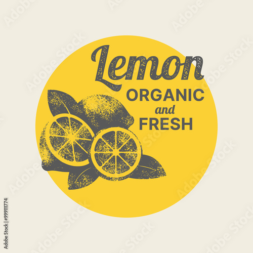 Classic Lemon Illustration, Perfect for Food Branding, Packaging, and Promoting a Healthy Way of Life.
