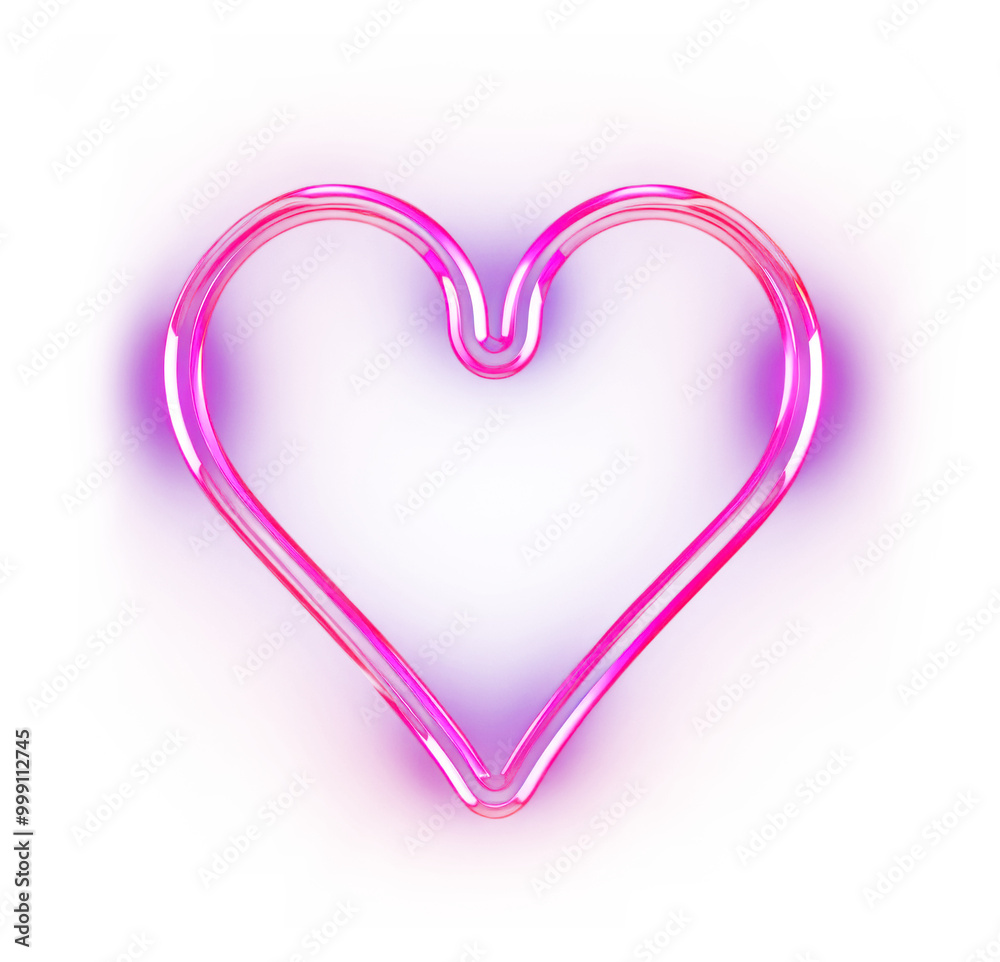 PNG Heart light neon line.
