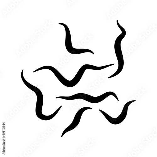 Some Black Treponema Pallidum Bacteria. Treponema pallidum vector simple illustration