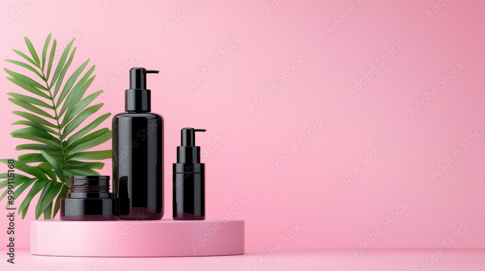 Modern Beauty Essentials Flat Lay with Geometric Platforms and Copy Space - Minimalist Cosmetic Product Display Modern Beauty Essentials Flat Lay with Geometric Platforms and Copy Space - Minimalist Cosmetic Product Display