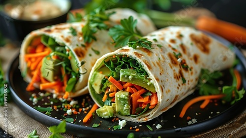 Delicious and healthy veggie wrap