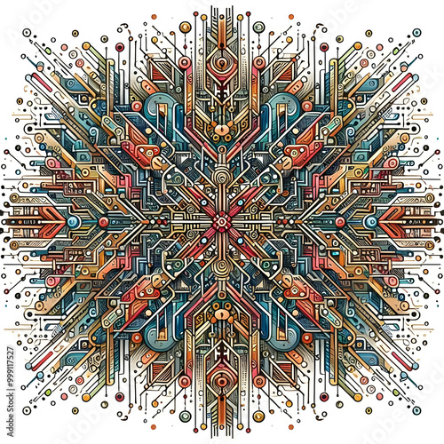 Circuit Board Pattern with Many Electronics Components. Circuit Pattern for Technology Concepts Graphics Resources Pattern Design