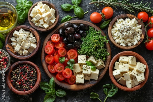 Easy mediterranean greek salad recipe with cheese, olives, and fresh vegetables for healthy eating