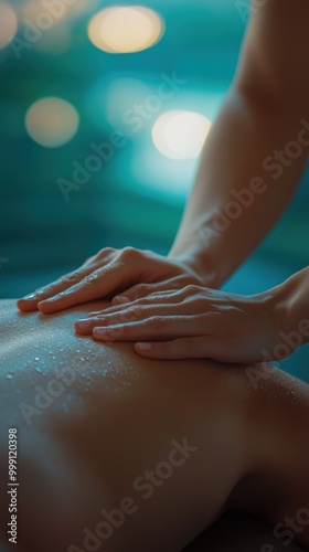 Wallpaper Mural Relaxing professional massage session focusing on tension relief in a tranquil spa environment Torontodigital.ca