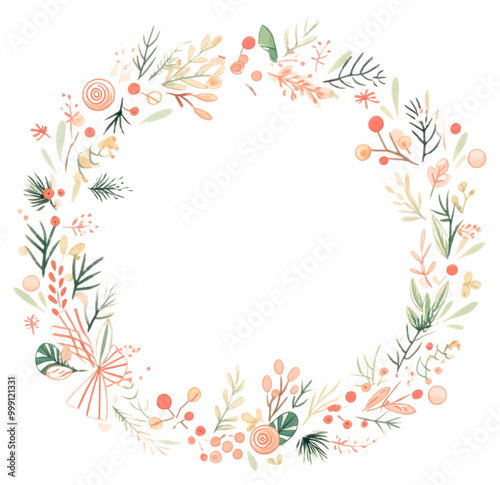 Wallpaper Mural PNG Christmas wreath pattern flower plant. Torontodigital.ca