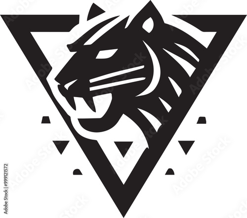 Geometric Tiger Head Logo for Sports and Branding Design photo