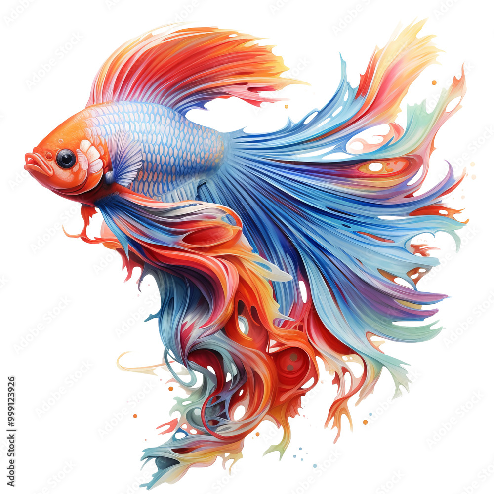 Obraz premium belligerent siamese fish on white background