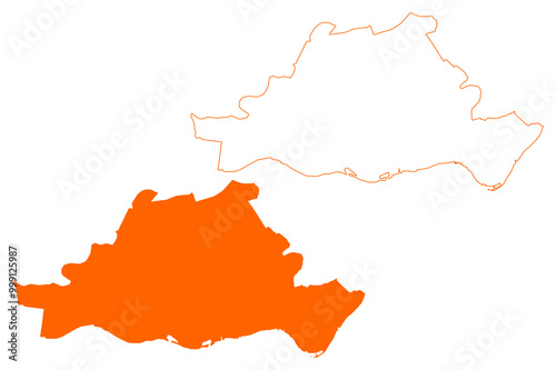 West Betuwe municipality (Kingdom of the Netherlands, Holland, Gelderland or Guelders province) map vector illustration, scribble sketch West Betuwe map