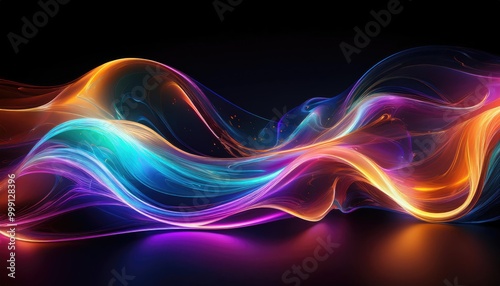 Abstract colorful light waves