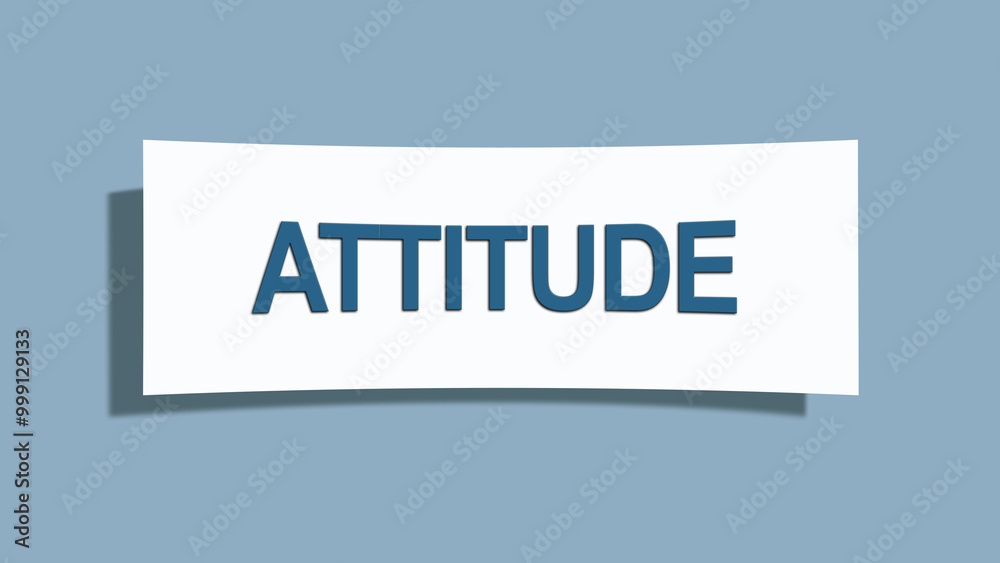 Attitude. A card isolated on blue background. Attitude. A card isolated on blue background.