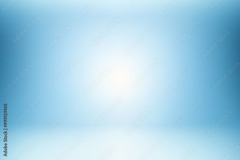 Fototapeta premium Light blue blurred background with a minimalist design, soft gradient, and solid white space in the center. High-resolution, perfect for digital designs and presentations.
