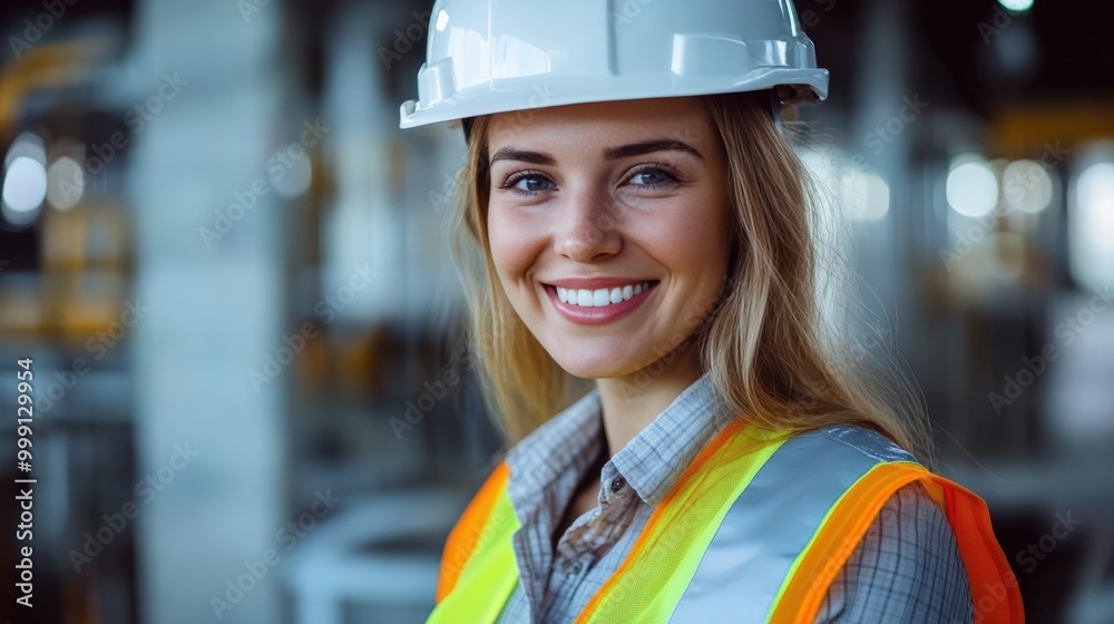 Female Construction Professional with a Bright Smile Female Construction Professional with a Bright Smile