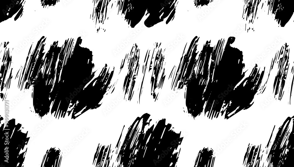 Hand drawn vector seamless pattern with brush strokes