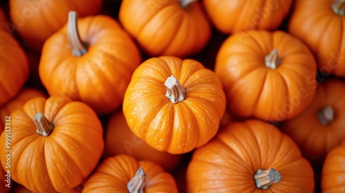 Mini pumpkins piled in a rustic autumn pumpkin patch