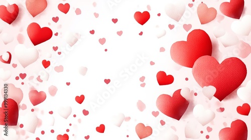 Romantic heart pattern for love festival flat design top view greeting card theme watercolor Splitcomplementary color scheme