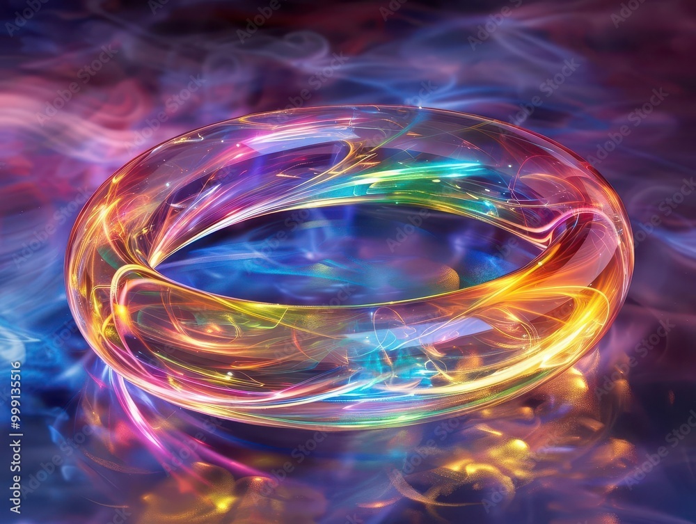 ethereal 3d ring pulsating with iridescent energy suspended in a cosmic void swirling opalescent hues dance across its surface creating a mesmerizing interplay of light and color ethereal 3d ring pulsating with iridescent energy suspended in a cosmic void swirling opalescent hues dance across its surface creating a mesmerizing interplay of light and color