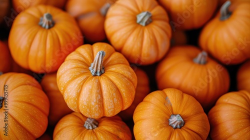 Mini pumpkins piled in a rustic autumn pumpkin patch