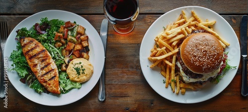 A decision-making moment at a restaurant