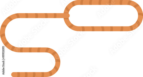 Brown leather whip forming a question mark on white background