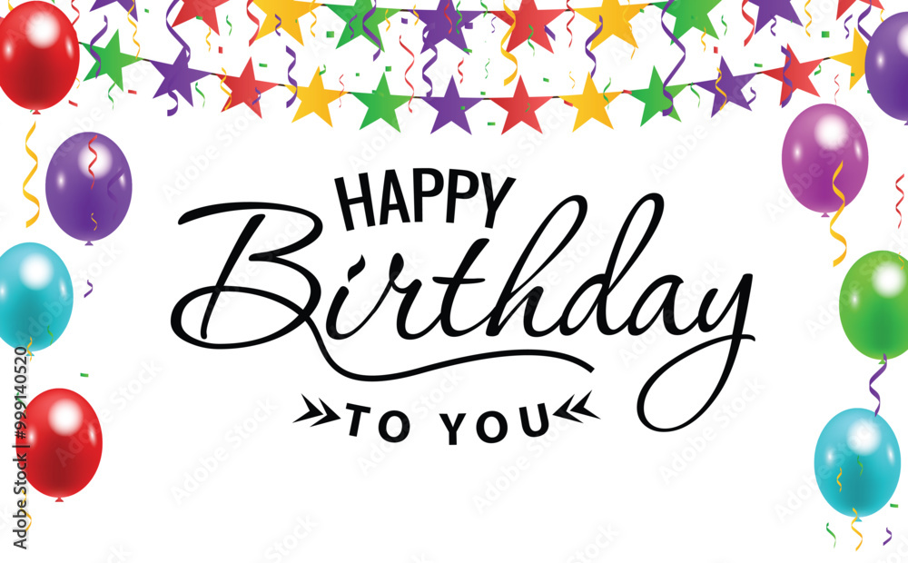 Happy Birthday Banner Background. vector illustration