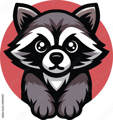 Cute Racoon Cartoon Mascot Design