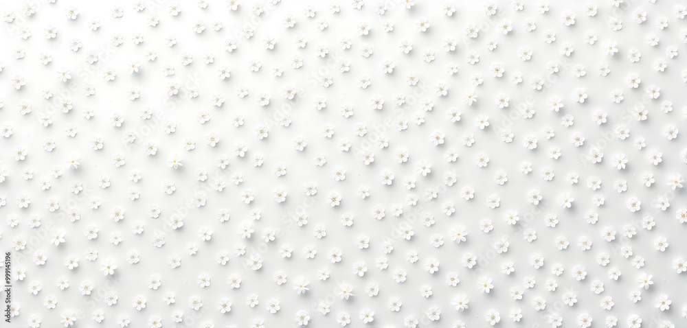 White Flowers Pattern on White Background White Flowers Pattern on White Background