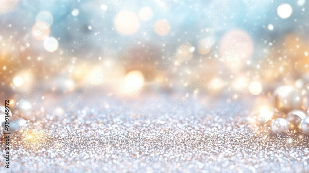 A captivating display of sparkling silver glitter glimmers amidst a gentle blur of soft, warm light, creating an enchanting atmosphere A captivating display of sparkling silver glitter glimmers amidst a gentle blur of soft, warm light, creating an enchanting atmosphere