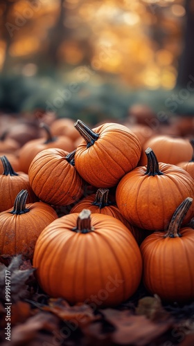 Rustic Autumn Pumpkin Patch with Mini Pumpkins