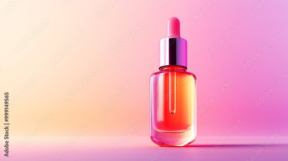 A vibrant 3d illustration of a vitamin-rich face serum, showcasing its glossy surface and bright color. The serum is isolated against a light background to highlight its effectiveness A vibrant 3d illustration of a vitamin-rich face serum, showcasing its glossy surface and bright color. The serum is isolated against a light background to highlight its effectiveness
