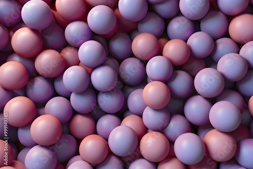 Abstract background created from Purple and Pink 3D Balls. Multicolored 3D Render. Generative AI