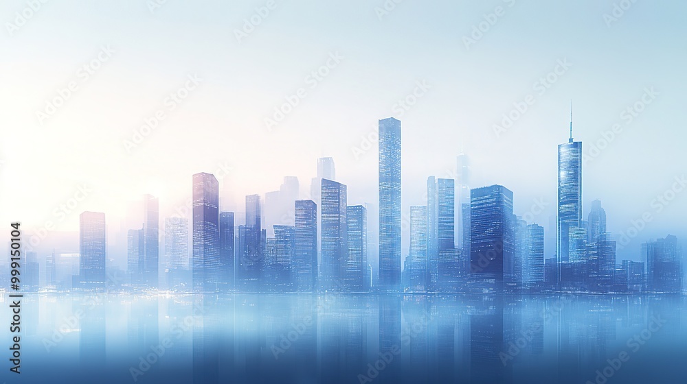 Urban Skyline with Fog and Soft Light Urban Skyline with Fog and Soft Light