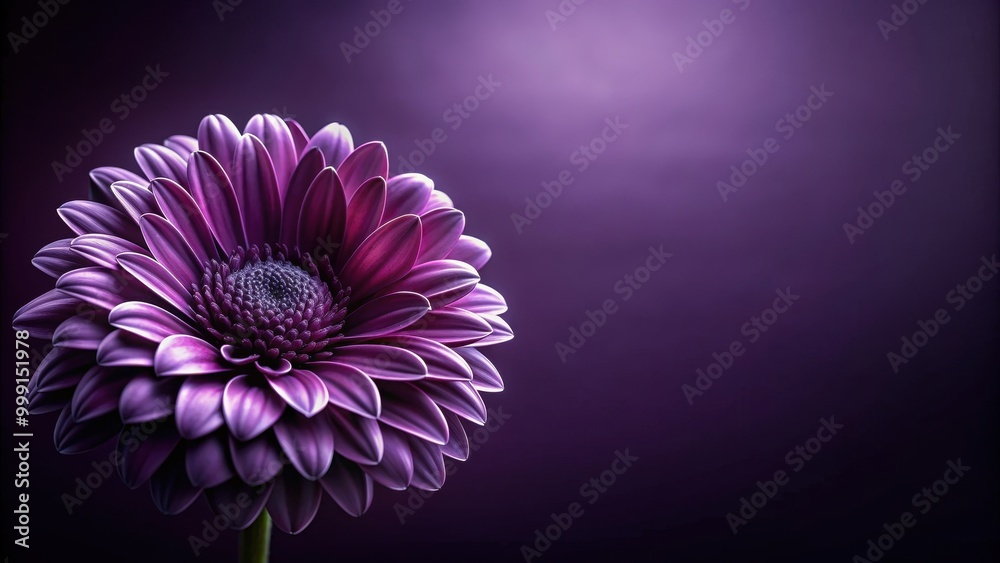 Fototapeta premium Dark violet background with a stunning flower , Phone wallpaper, floral design, elegant, beauty, nature, vibrant