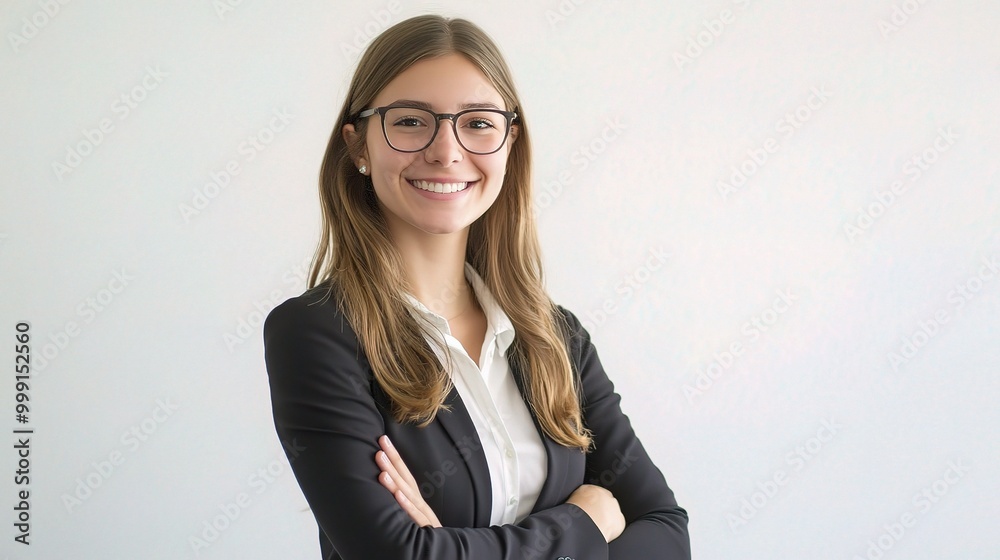 Professional Woman Smiling in Business Attire Professional Woman Smiling in Business Attire