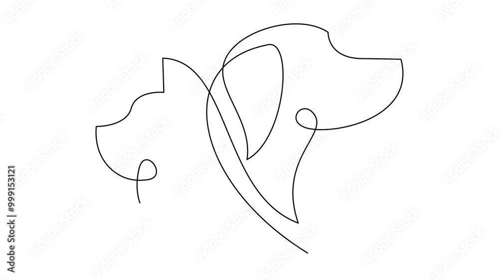 cat and dog line single design illustration template
cat and dog line single design illustration template